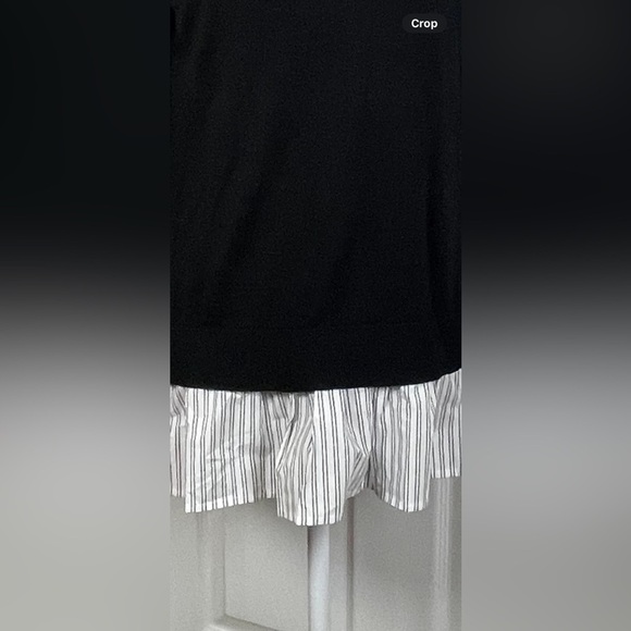 Kate spade Mixed Media‎ Stripe Hem Cotton Silk Sweater Black Size Medium - Picture 6 of 10